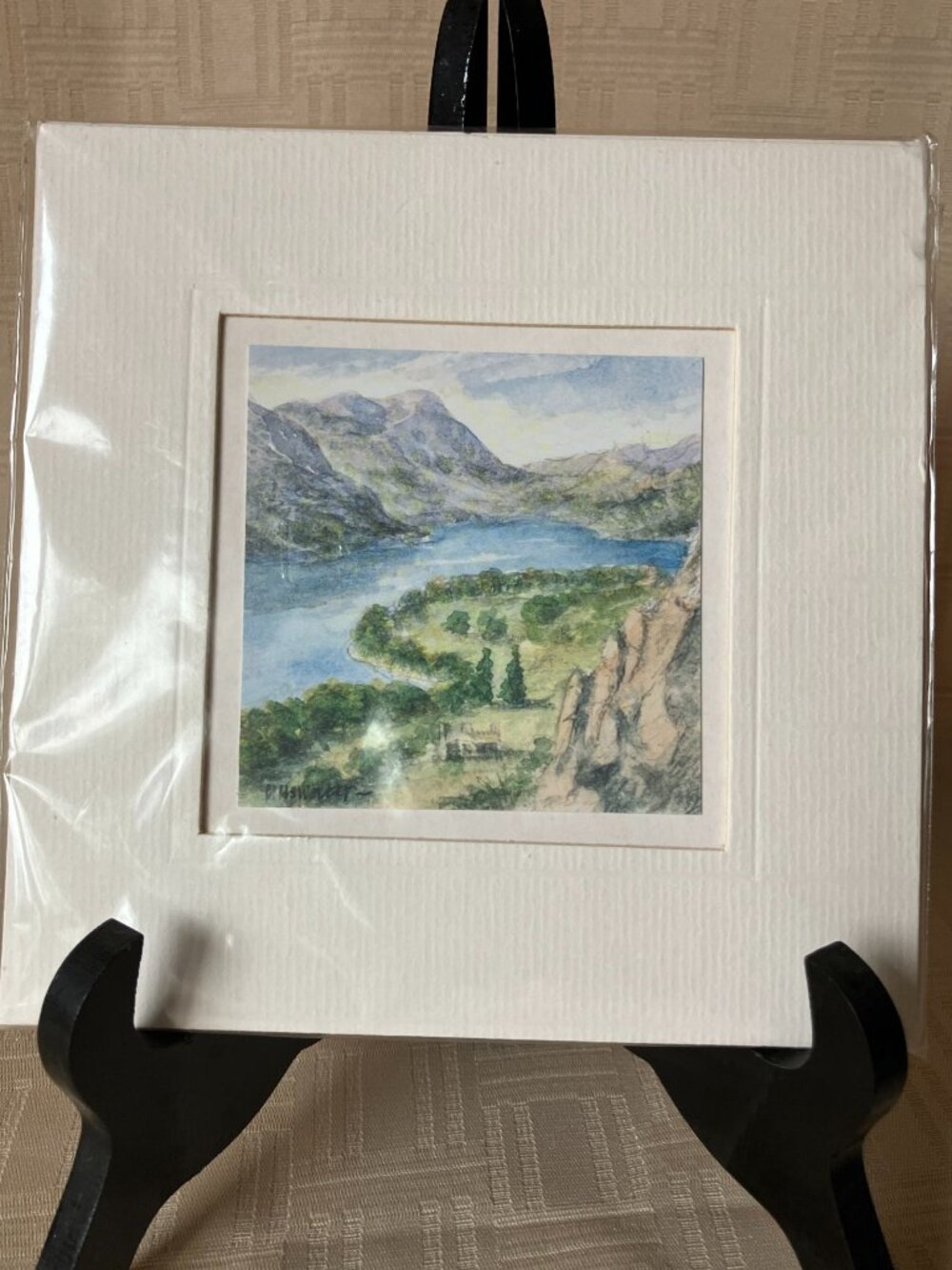 Colin Williamson Print of Watercolor Titled "Ullswater" Matted 6.5"H x 6.5"L